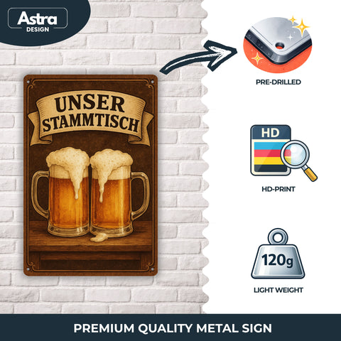 Unser Stammtisch Blechschild - 20x30cm