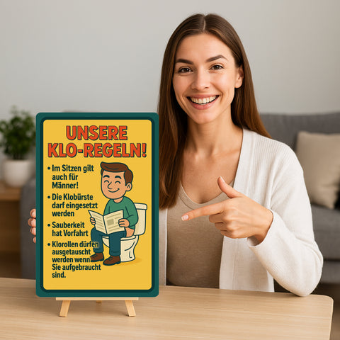 Unsere Klo Regeln Blechschild