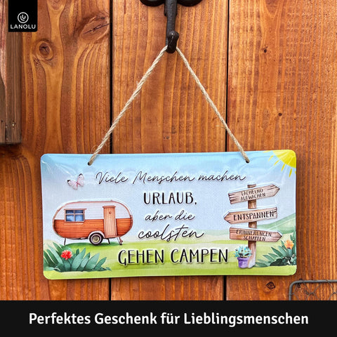 Blechschild Campen gehen