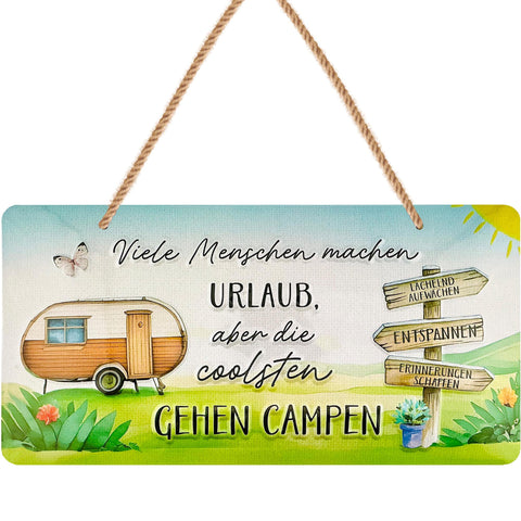 Blechschild Campen gehen