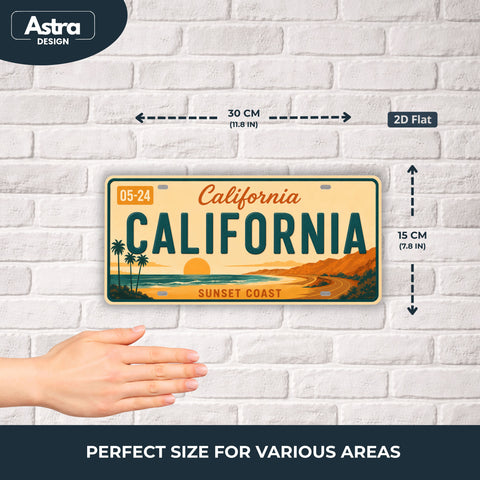 Blechschild 15x30cm – California The Golden State Retro USA Nummernschild