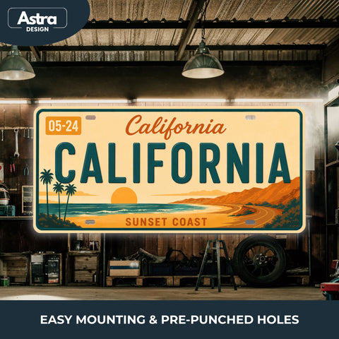 Blechschild 15x30cm – California The Golden State Retro USA Nummernschild
