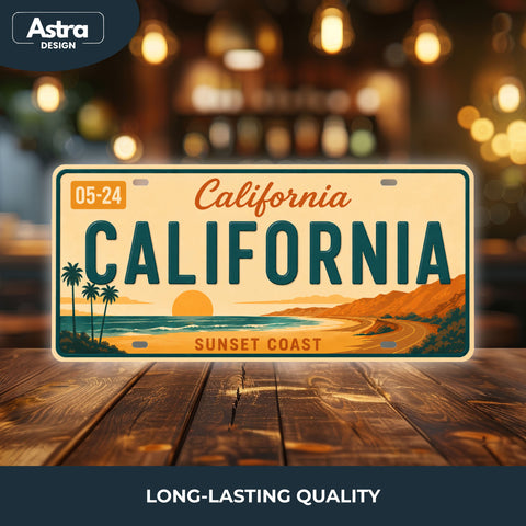 Blechschild 15x30cm – California The Golden State Retro USA Nummernschild