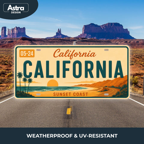 Blechschild 15x30cm – California The Golden State Retro USA Nummernschild