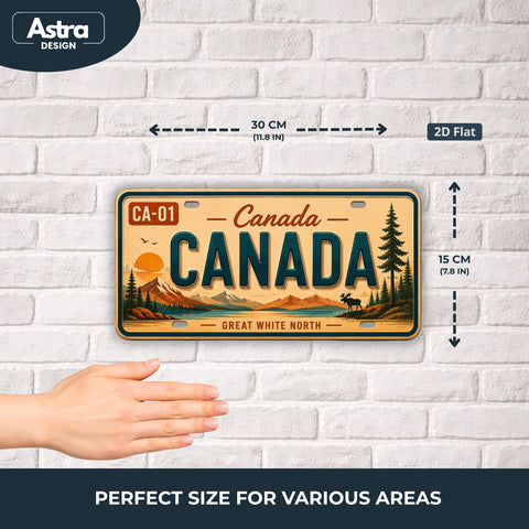 Blechschild 15x30cm – Canada Great White North Retro USA Nummernschild