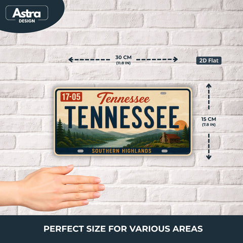 Blechschild 15x30cm – Tennessee The Volunteer State Retro USA Nummernschild