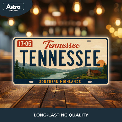 Blechschild 15x30cm – Tennessee The Volunteer State Retro USA Nummernschild
