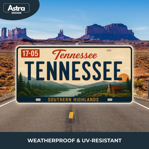 Blechschild 15x30cm – Tennessee The Volunteer State Retro USA Nummernschild