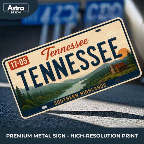 Blechschild 15x30cm – Tennessee The Volunteer State Retro USA Nummernschild