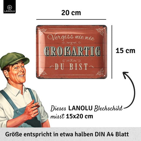 Blechschild Du bist Großartig