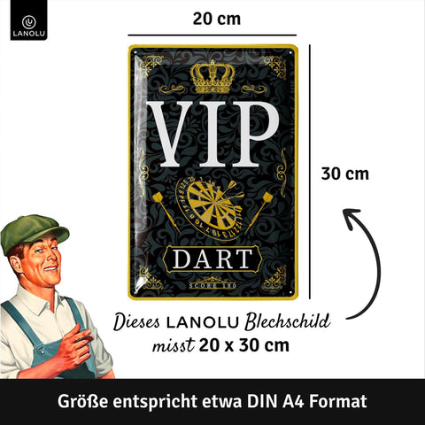 Blechschild VIP Dart