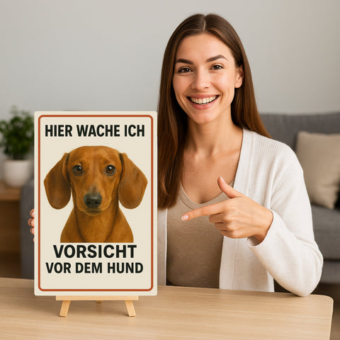 Dackel Hier wache ich Blechschild