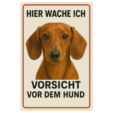 Dackel Hier wache ich Blechschild