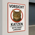 Vorsicht Katzen Blechschild