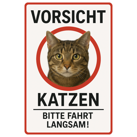 Vorsicht Katzen Blechschild