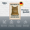 Katze Hier wache ich Blechschild 