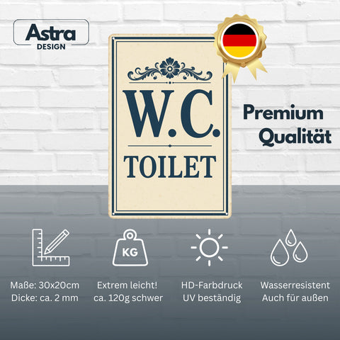 WC Toilet Blechschild