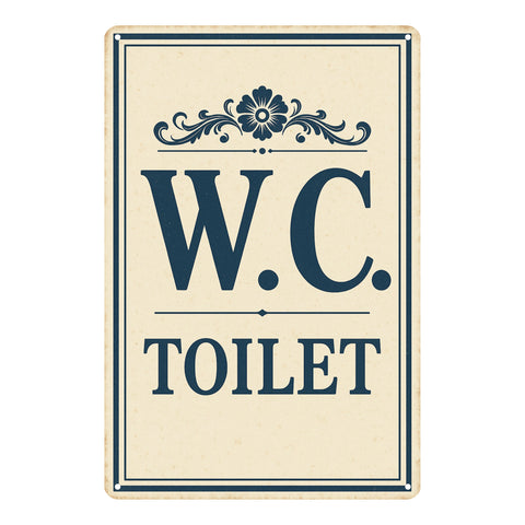 WC Toilet Blechschild
