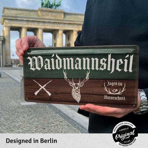 Blechschild Waidmannsheil Jäger