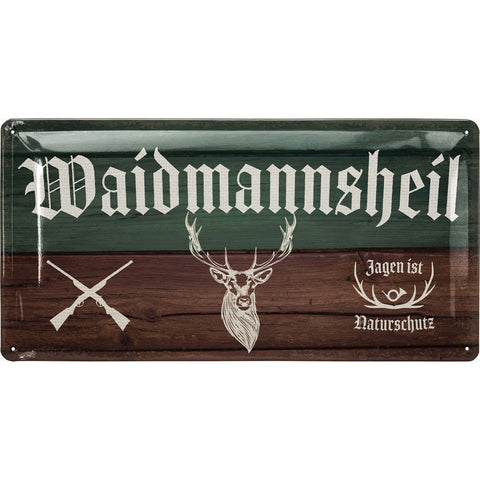 Blechschild Waidmannsheil Jäger