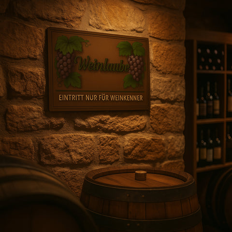 Weinlaube Blechschild