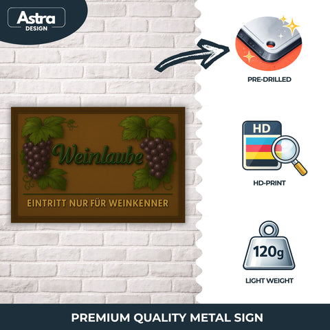 Weinlaube Blechschild - 20x30cm