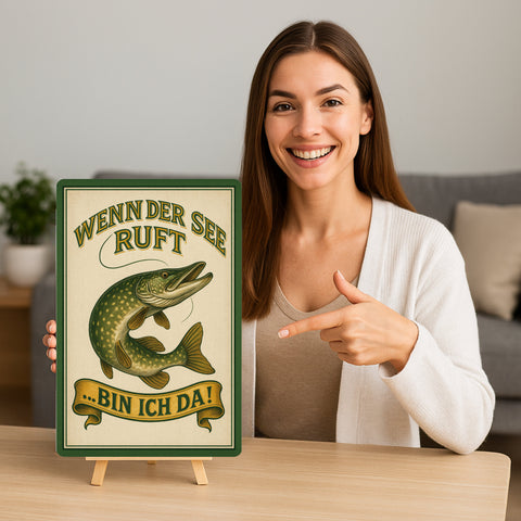 Wenn der See ruft bin ich da Blechschild