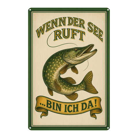 Wenn der See ruft bin ich da Blechschild