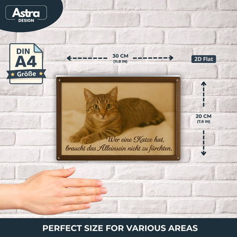 Wer eine Katze hat Blechschild - 20x30cm