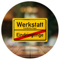 Blechschild Werkstatt Ortsschild