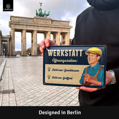 Blechschild Werkstatt Öffnungszeiten