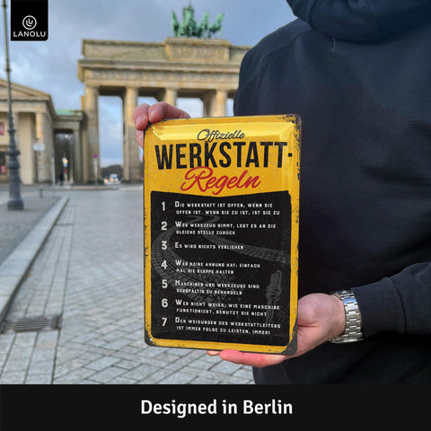 Blechschild Offizielle Werkstatt Regeln