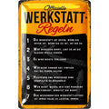 Blechschild Offizielle Werkstatt Regeln