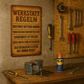 Werkstatt Regeln Blechschild