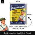 Blechschild Handwerker Stundenlohn