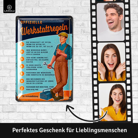 Blechschild Lustige Werkstattregeln