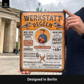 Blechschild Werkstatt Regeln groß