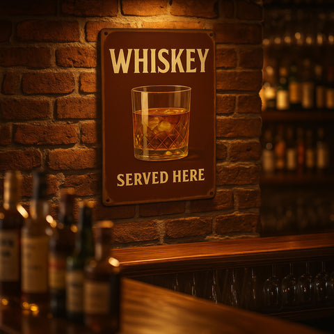 Whiskey Served Here Blechschild - 20x30cm