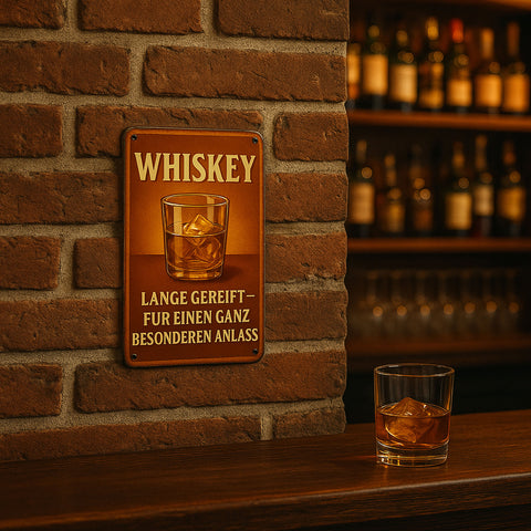 Whiskey lange gereift Blechschild - 20x30cm