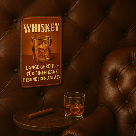 Whiskey lange gereift Blechschild - 20x30cm