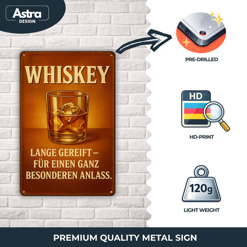 Whiskey lange gereift Blechschild - 20x30cm