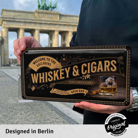 Blechschild Whiskey & Cigars