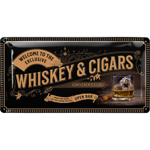 Blechschild Whiskey & Cigars