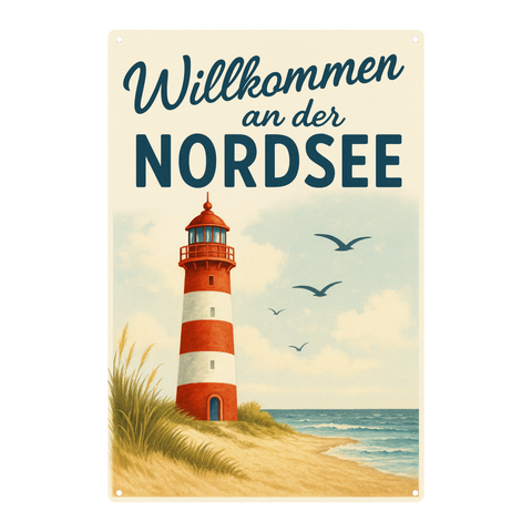 Blechschild Willkommen an der Nordsee