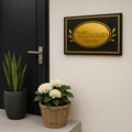 Willkommen Blechschild Hauseingang Gold
