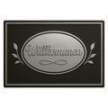 Willkommen Blechschild Silber
