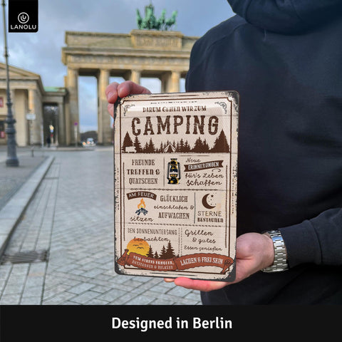 Blechschild Darum Gehen Wir Zum Camping