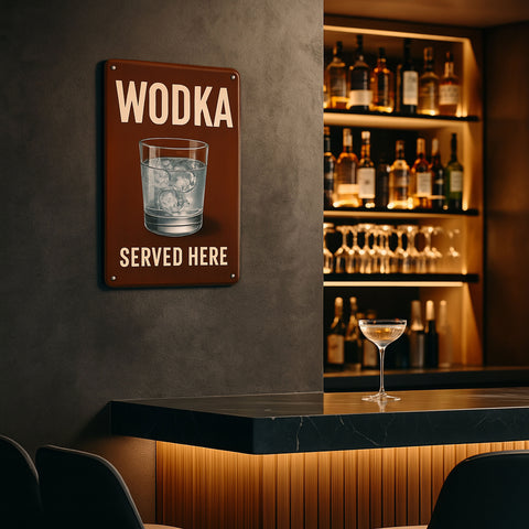 Wodka Served Here Blechschild - 20x30cm