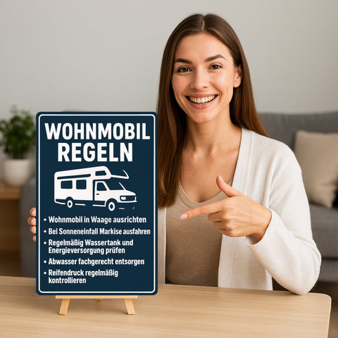 Wohnmobil Regeln Blechschild 