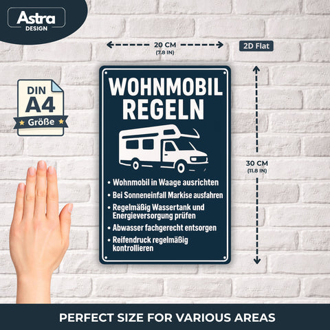Wohnmobil Regeln Blechschild - 20x30cm